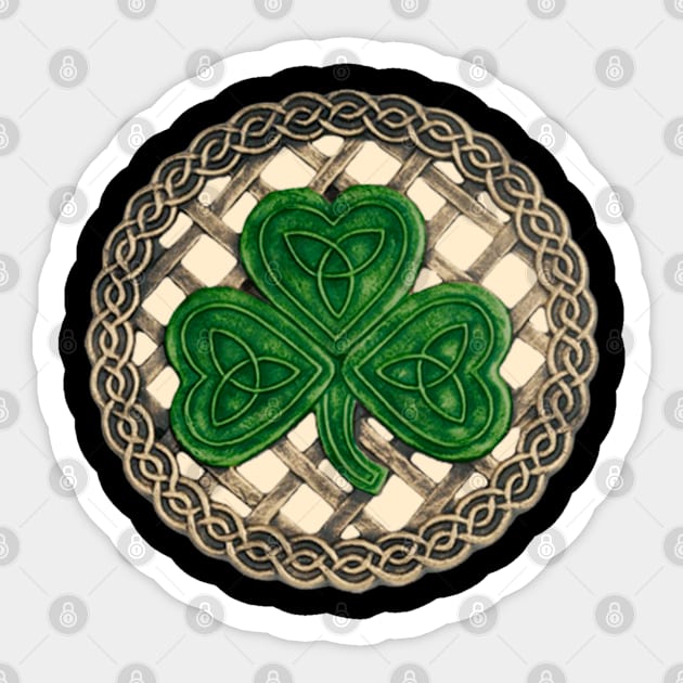 Beige Celtic Shamrock Shirt Sticker by sudiptochy29